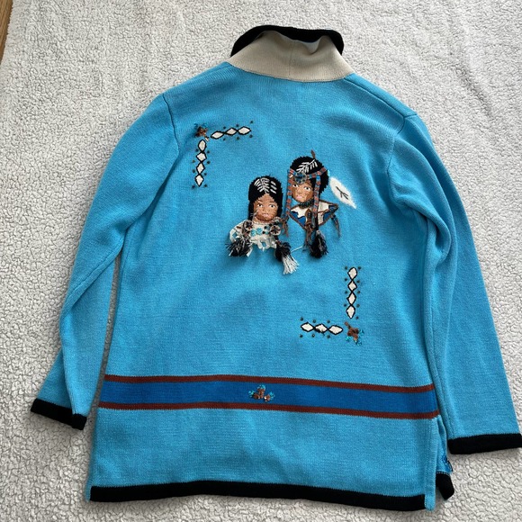 Native American Themed Vintage Dead Stock Cardigan new with Tags Women Size S - Picture 2 of 9